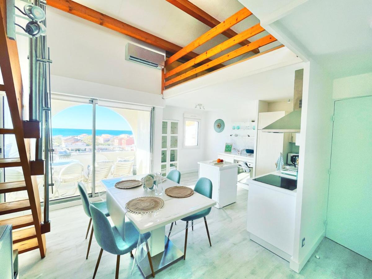 פרונטיניאן La Sirene - Loft Moderne Et Lumineux Avec Vue Panoramique Sur Mer Mediterranee Et Port De Plaisance מראה חיצוני תמונה